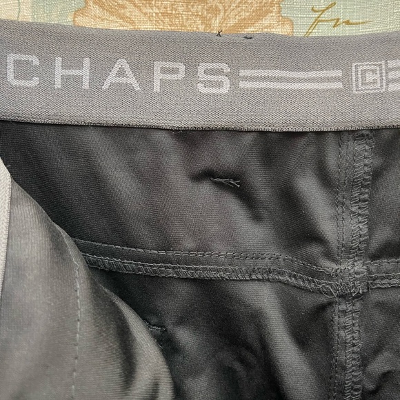 New Chaps Mens 38/32 Solid black dress pants pockets zip Semi Formal Stretch Big - Picture 9 of 11
